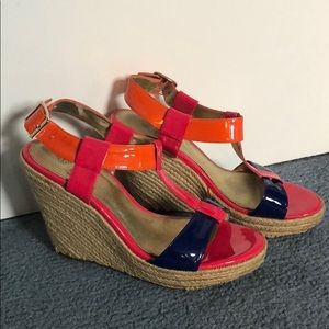 Isola Colorful Espadrille Wedges Size 7.5